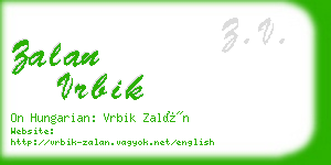 zalan vrbik business card